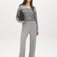 Stripped Polo Collar Sweater - Woman Wearing Classic Knit Top - Suzy Shier