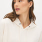 Winter White Ottoman Rib Hoodie with Kangaroo Pocket - Woman Wearing Cozy Knit Top - Suzy Shier
