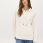 Winter White Ottoman Rib Hoodie with Kangaroo Pocket - Woman Wearing Cozy Knit Top - Suzy Shier