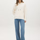 Winter White Ottoman Rib Hoodie with Kangaroo Pocket - Woman Wearing Cozy Knit Top - Suzy Shier