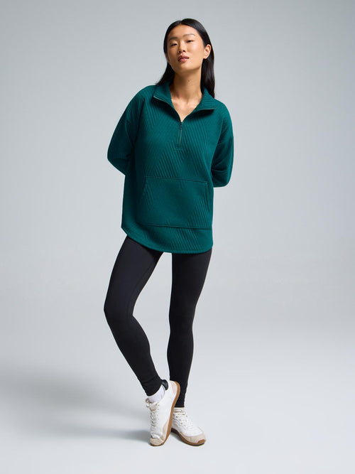 Half-Zip Quilted Sweatshirt