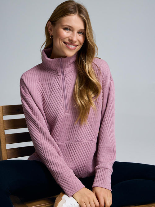 Half-Zip Quilted Sweatshirt