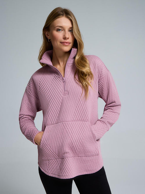 Half-Zip Quilted Sweatshirt