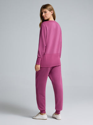 Side Zipper Cloud Fleece Sweatshirt Plum