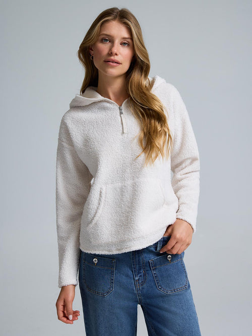 Quarter-Zip Sherpa Hoodie