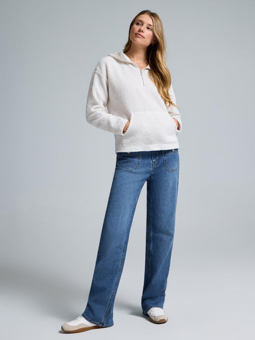 Quarter-Zip Sherpa Hoodie