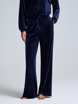 Velvet Wide-Leg Pants Darkness