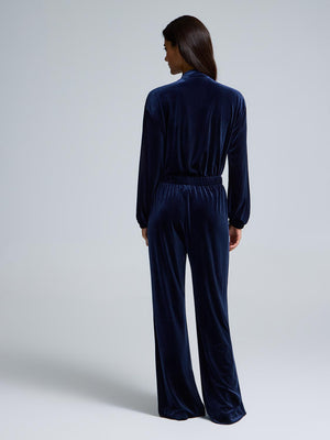 Velvet Wide-Leg Pants Darkness