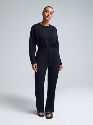 Cloud Fleece Wide-Leg Pants Black