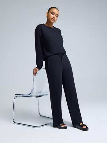 Cloud Fleece Wide-Leg Pants Black