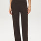 Brown Sweater Knit Straight Leg Pant - Woman Wearing Pull-On Knit Trousers - Suzy Shier