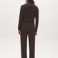 Brown Sweater Knit Straight Leg Pant - Woman Wearing Pull-On Knit Trousers - Suzy Shier