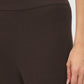 Brown Sweater Knit Straight Leg Pant - Woman Wearing Pull-On Knit Trousers - Suzy Shier