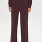 Merlot Sweater Knit Straight Leg Pant - Woman Wearing Pull-On Knit Trousers - Suzy Shier