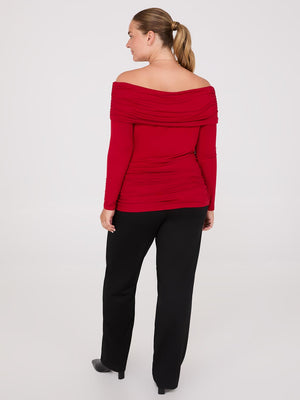 Ruched Off-The-Shoulder Top Ruched Off-The-Shoulder Top