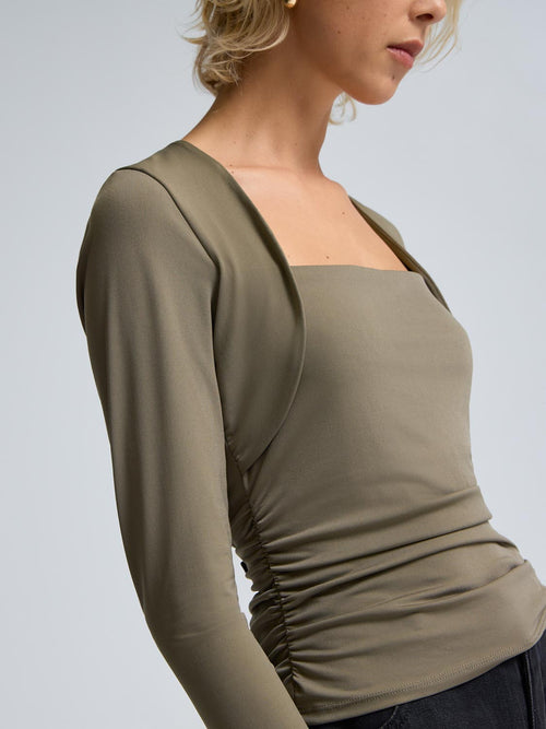 Square Neck Bolero Top