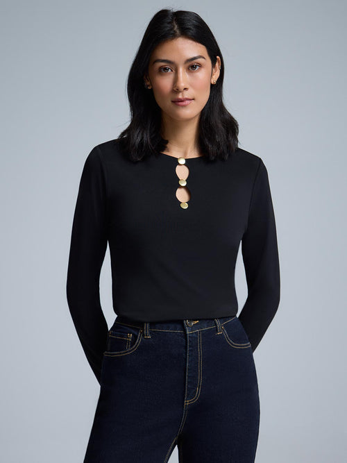 Front Keyhole Jersey Top