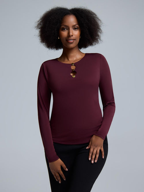 Front Keyhole Jersey Top