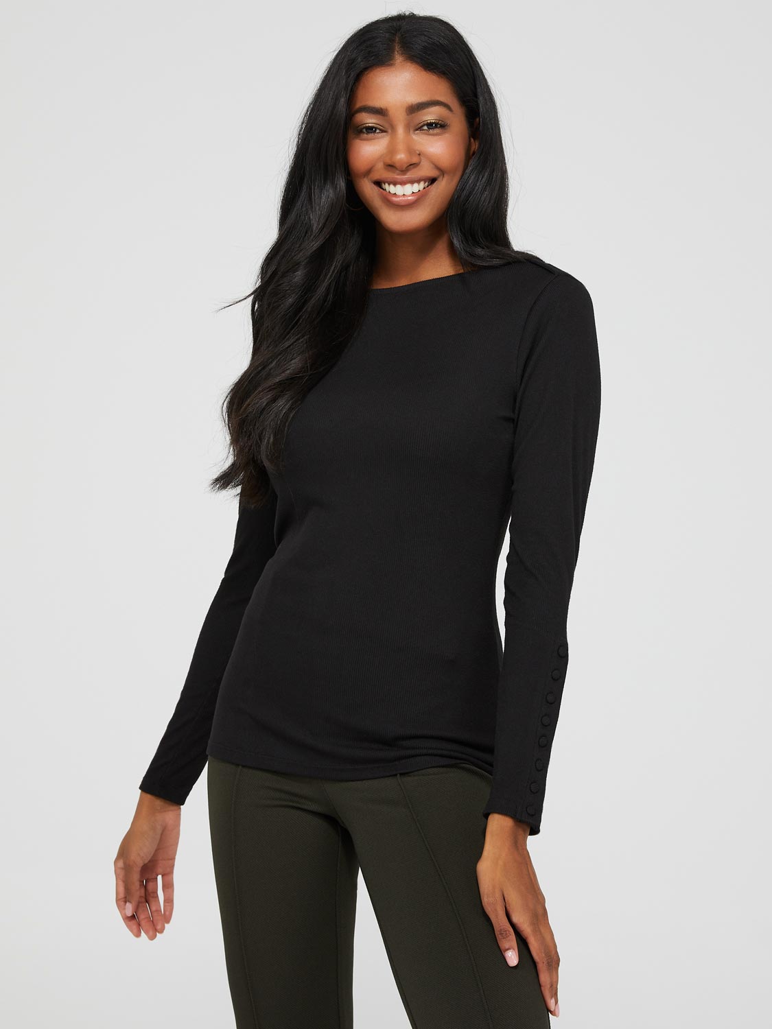 Boat Neck Ribbed Top – Suzy Shier