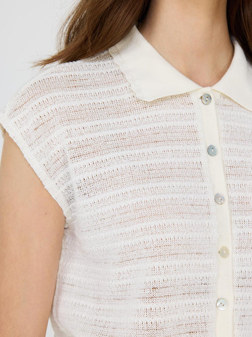 Pointelle Sleeveless Blouse