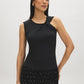 Jester Red Knot Detail Sleeveless Top - Front View with Knot Detail - Suzy Shier