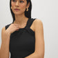 Jester Red Knot Detail Sleeveless Top - Front View with Knot Detail - Suzy Shier