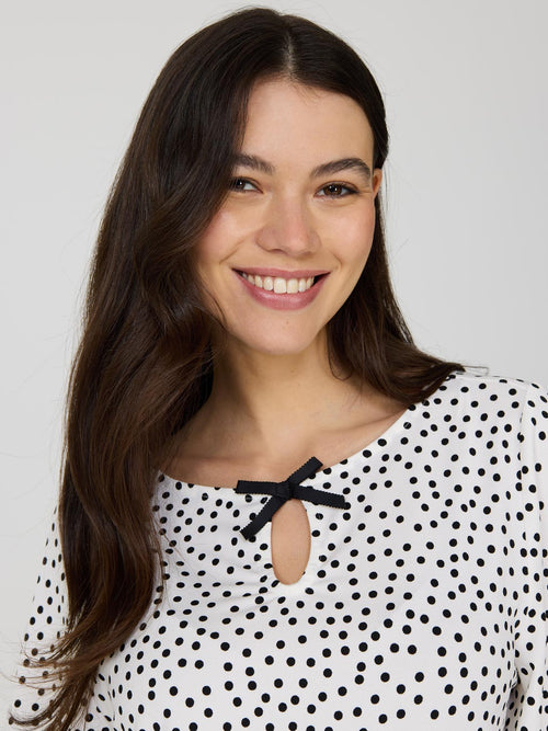 Flutter Sleeve Polka Dot Top
