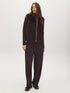 Coffee Bean High-Rise Barrel Leg Knit Pants - Woman Wearing Casual Knit Pants - Suzy Shier