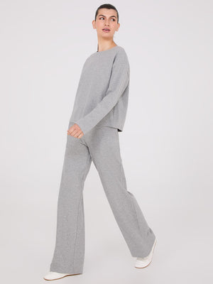 Melange Brushed Ribbed Pants Grey