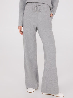 Pantalon côtelé en tricot mélangé brossé Grey