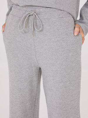 Pantalon côtelé en tricot mélangé brossé Grey