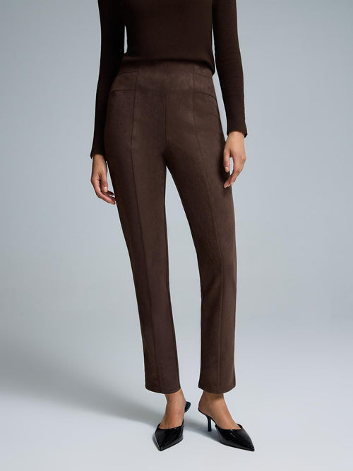 Faux Suede Skinny Leg Pants