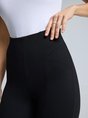 Pantalon à jambe ajustée à enfiler Black