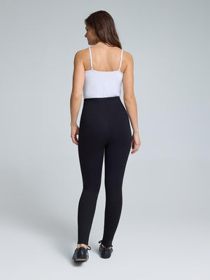 Pantalon à jambe ajustée à enfiler Black