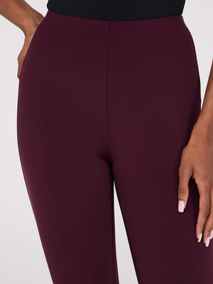 High-Rise Tummy Control Ankle Length Pants Merlot