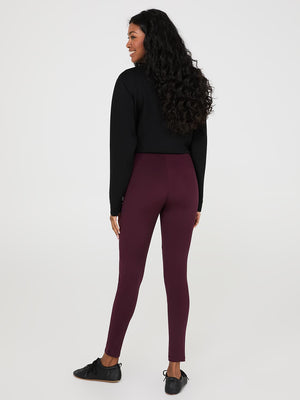 Pantalon longueur cheville à taille haute à effet ventre plat Merlot