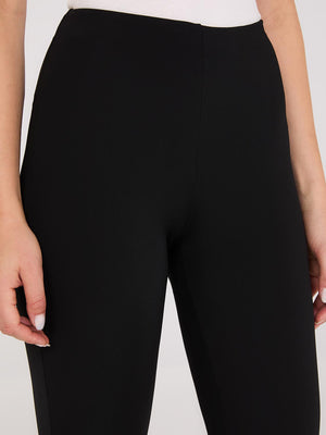 Pantalon longueur cheville à taille haute à effet ventre plat Black