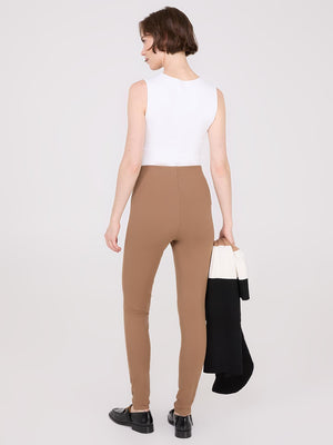 Pantalon ajusté de longueur régulière  Med Brown