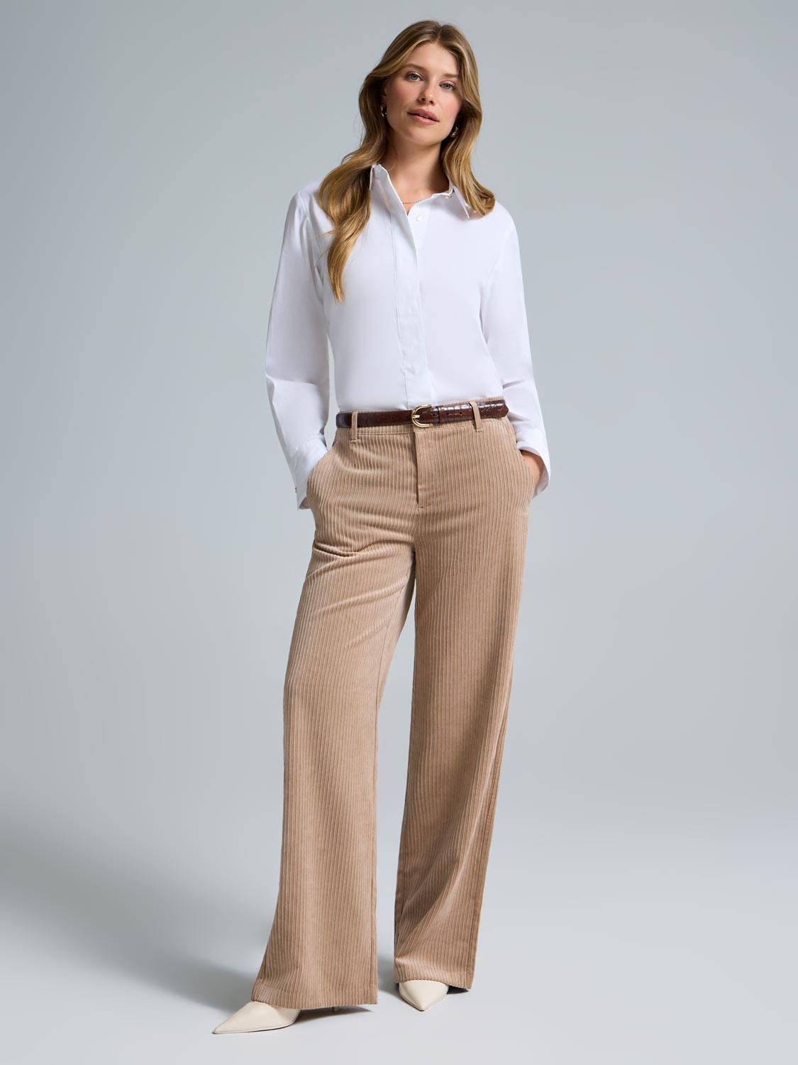Wide-Leg Corduroy Pants – Suzy Shier - Main Image