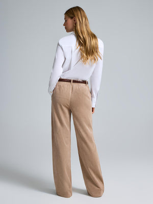 Wide-Leg Corduroy Pants Camel