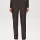 Coffee Bean Faux Leather Slim Leg Pull-On Pant - Woman Wearing Sleek Faux Leather Trousers - Suzy Shier