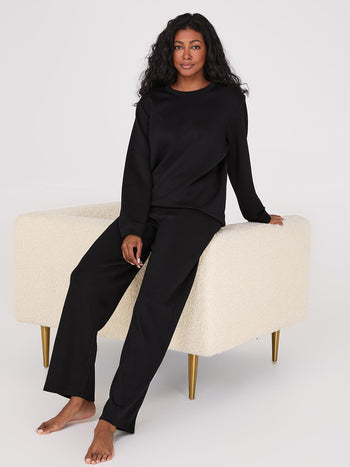 Cloud Fleece Wide-Leg Sweatpants Black