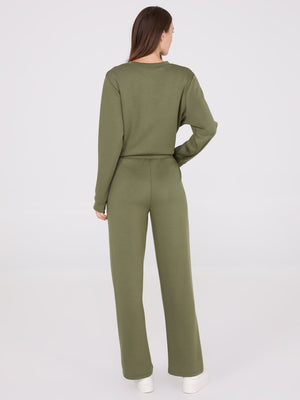 Cloud Fleece Wide-Leg Sweatpants Ivy