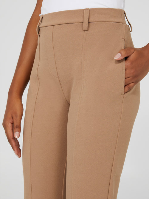Pantalon à enfiler en crêpe longueur cheville