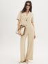Pull-On Knit Crepe Pant - Woman Wearing Straight Leg Pants - Suzy Shier