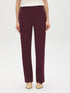 Merlot Pull-On Straight Leg Pant with Waist Tabs - Woman Wearing Clean Front Trousers - Suzy Shier