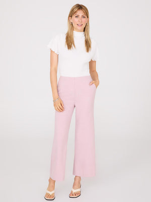 Pantalon longueur cheville à jambe droite Pink Dust