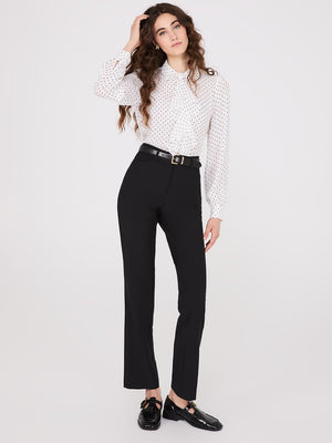 Pantalon droit pleine longueur avec poches obliques Black