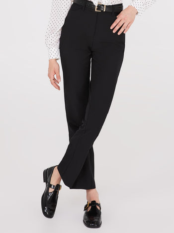 Pantalon droit pleine longueur avec poches obliques Black