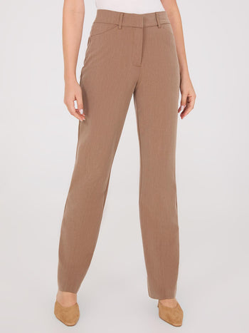 Pantalon droit pleine longueur avec poches obliques Med Brown